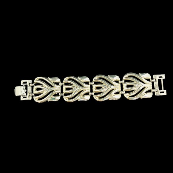 Unbranded Jewelry - Chunky Gold Tone 4 Panel Link Bracelet 7 1/2" (4797)
